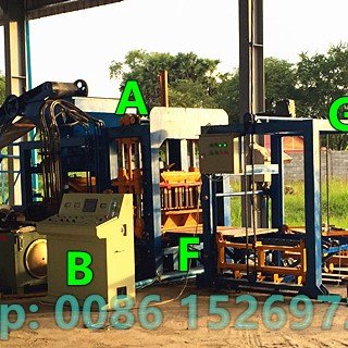 QT4-15 big size automatic concrete block machine, brick production plant